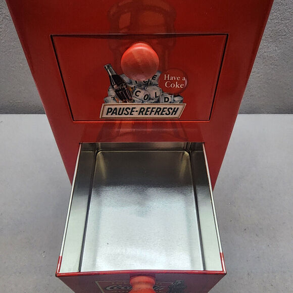Coca Cola Red Tin Box Metal 3 Drawer File Cabinet with 6 sets of Collector Cards - Picture 9 of 15